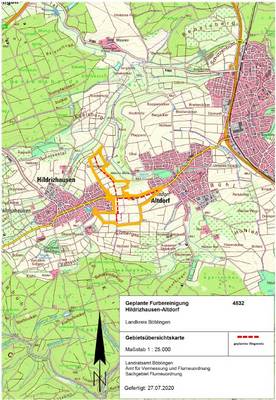 Information des Landratsamts Böblingen, Amt für Vermessung und Flurneuordnung, sowie der Gemeinden Hildrizhausen und Altdorf